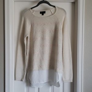 Metallic strip sweater, light weight